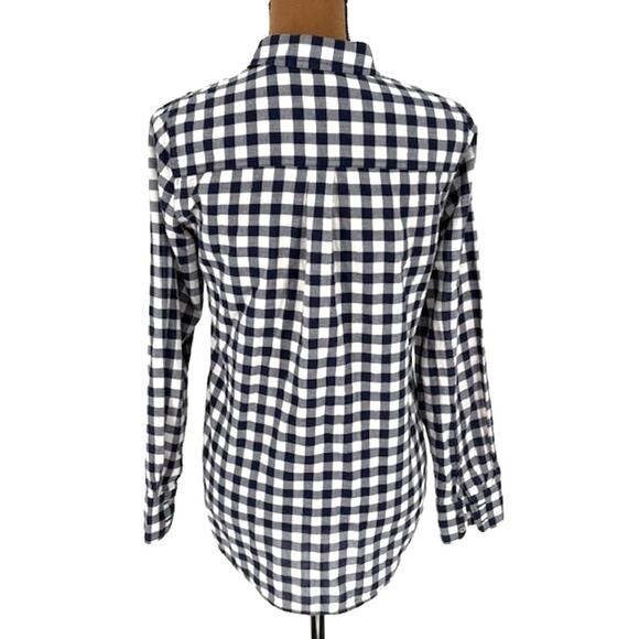 J. Crew “Boy Fit” Casual Blue and White Gingham Button-Up Shirt – Size XS - Picture 4 of 7